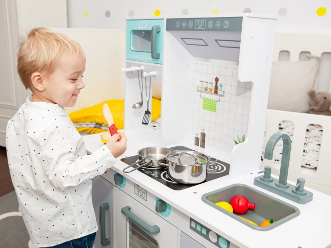 Large Wooden Children's Kitchen Set with Ecotoys Accessories