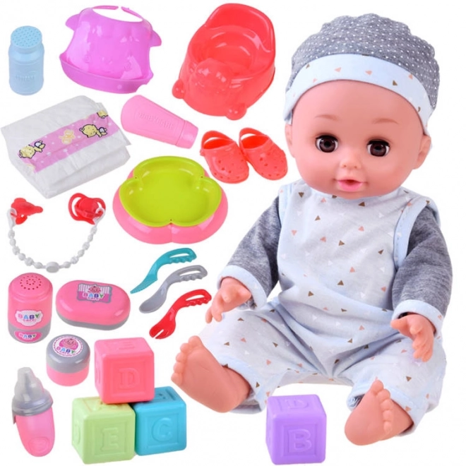 Interactive Baby Doll with Pacifier and Accessories