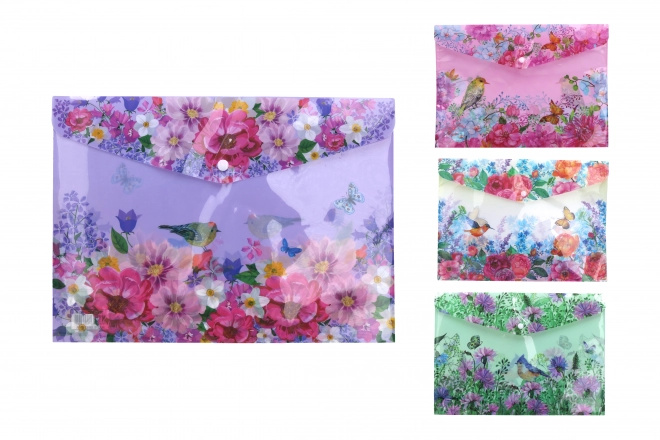 Floral Snap Button Folder 35x25 cm