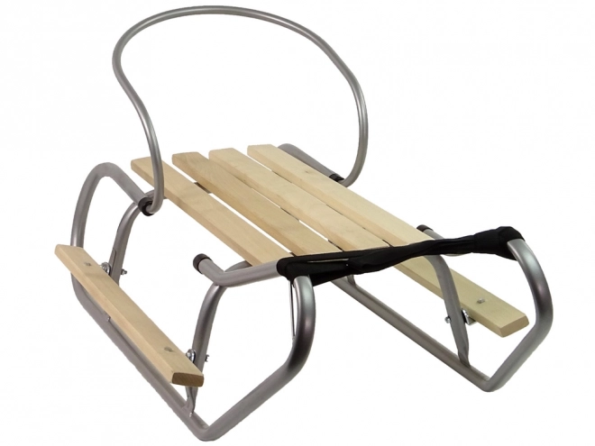 Metal sleds with backrest silver