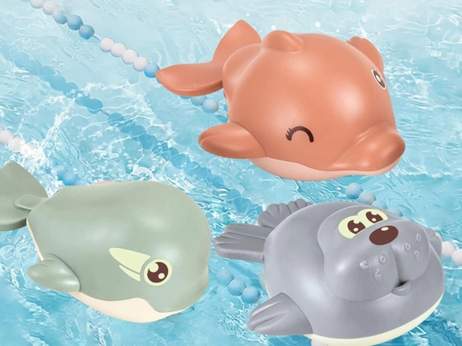 Wind-up Floating Bath Toy Set - Dolphin, Seal, Whale