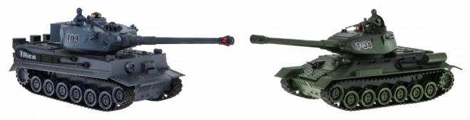 Remote Controlled Battle Tanks T-34 and Tiger for Kids 3+