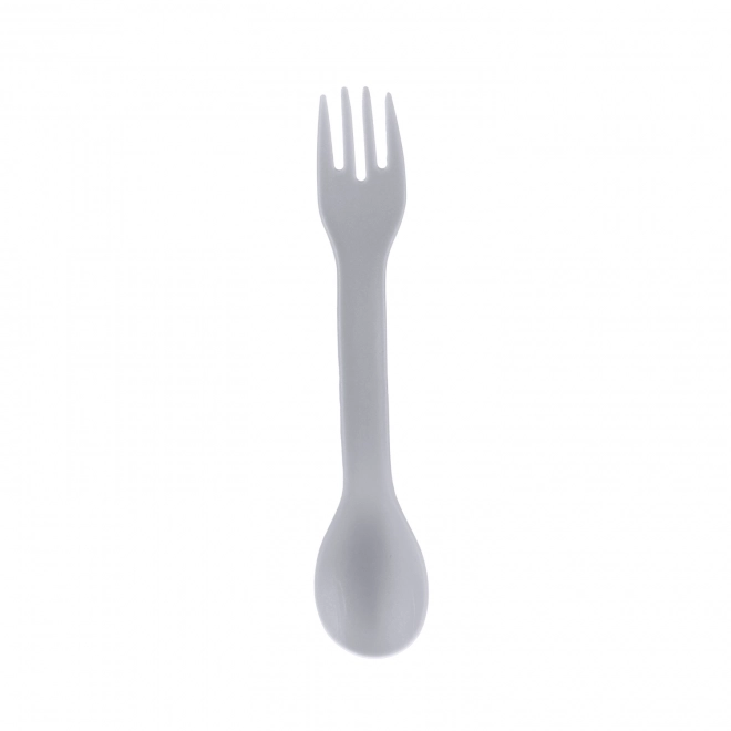 Silicone Snack Box with Cutlery - Dove Grey