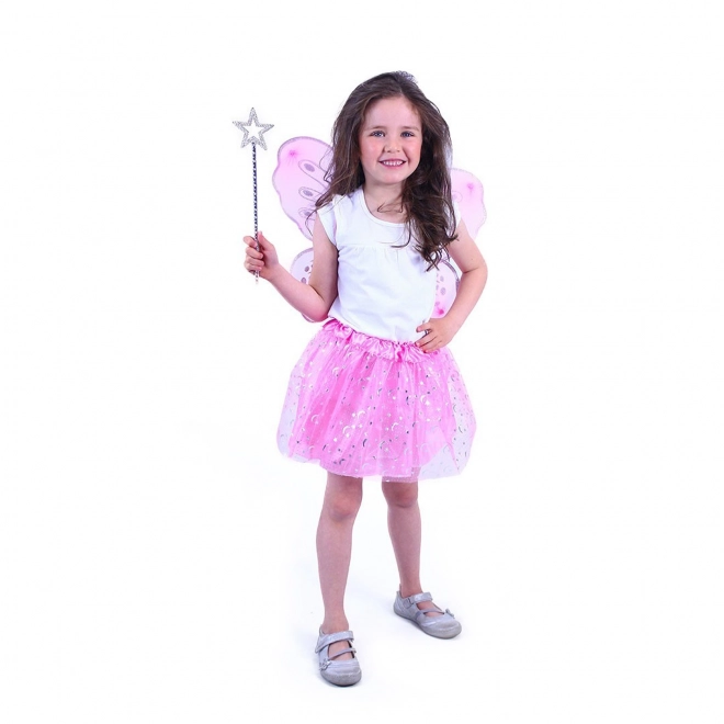 Pink Butterfly Tutu Costume Set with Wand and Wings