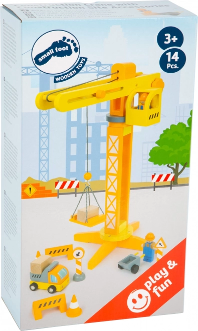 Wooden Construction Crane with Accessories