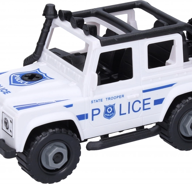 Politie jeep auto schroefbaar 17,5 cm