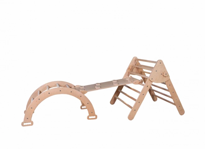 Montessori climber set, large natural wood