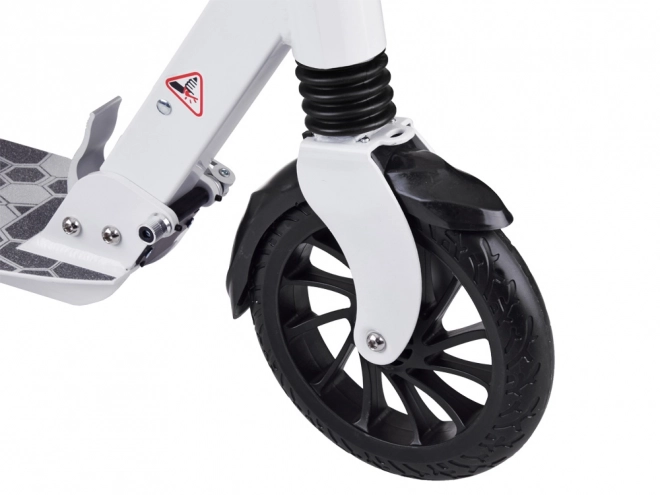 Large Foldable City Scooter with Suspension and Brakes – White