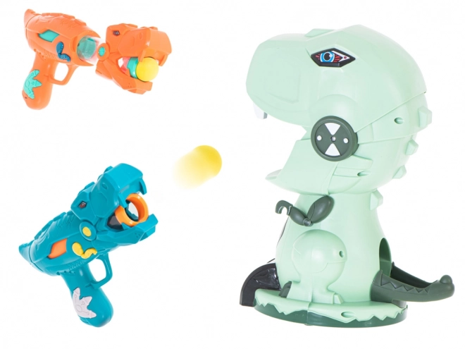 Dinosaur Shooting Game with Dual Foam Blaster Set