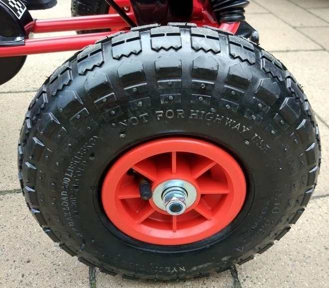 Pedal Air Kart + Inflatable Tires + Adjustable Seat – Red
