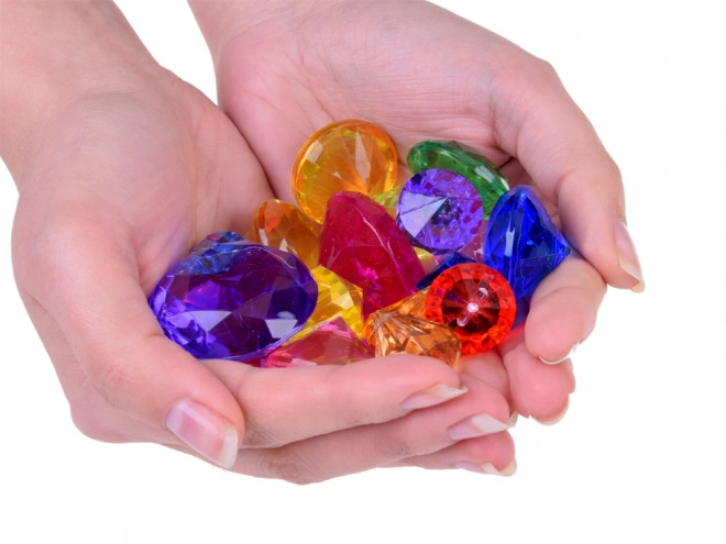 Treasure Chest with Colorful Crystals