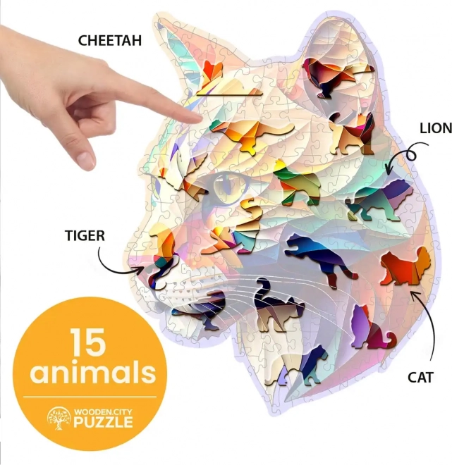 Wooden Puzzle Colorful Puma 150 Pieces