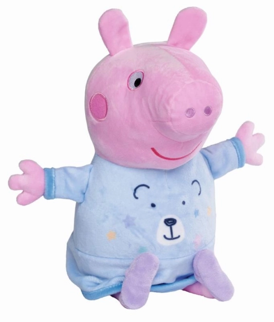 Peppa Pig 2-in-1 Plush Sleep Aid with Music and Light, Blue, 25 cm