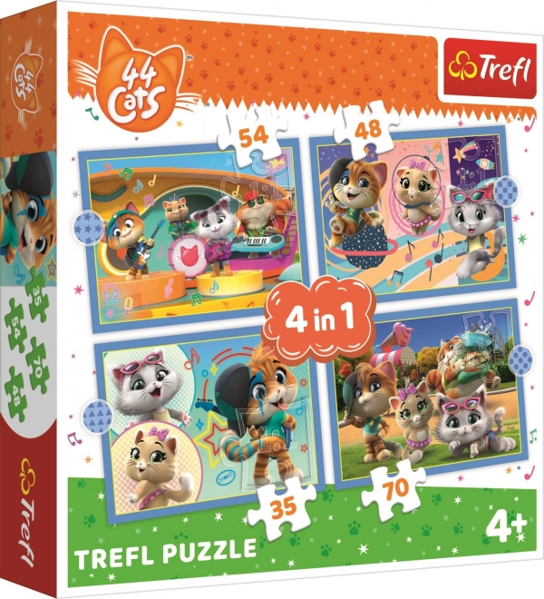 Trefl Cat Team Puzzle Collection 4-in-1