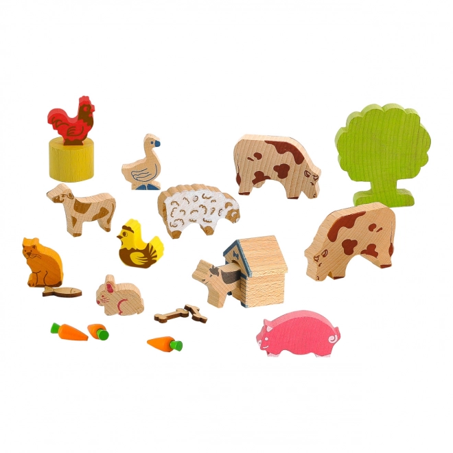 Jeujura Farm Animal Wooden Figures Set