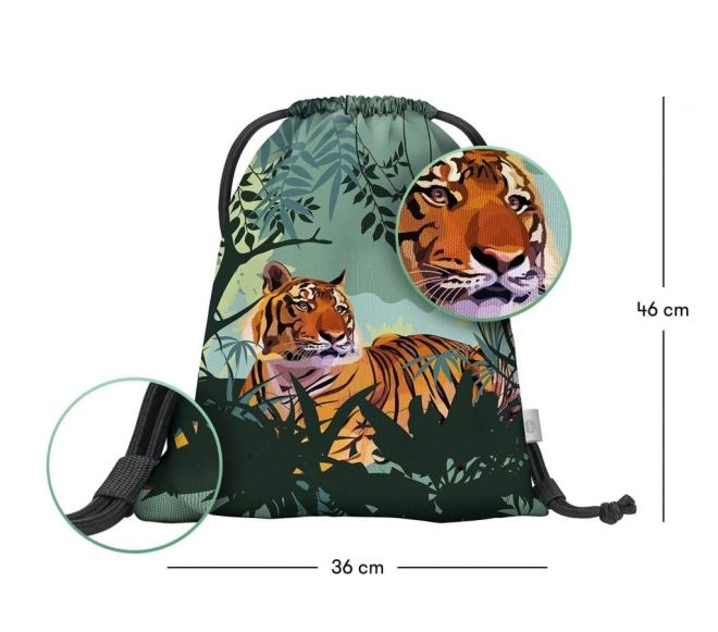 BAAGL Drawstring Bag with Tiger Design