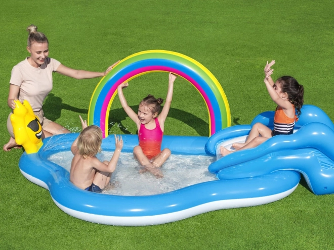 Inflatable Rainbow Playground with Slide for Garden