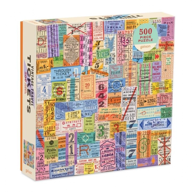 Galison Vintage Travel Tickets Puzzle 500 Pieces