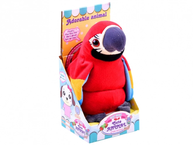 Colorful Talking Plush Parrot – red