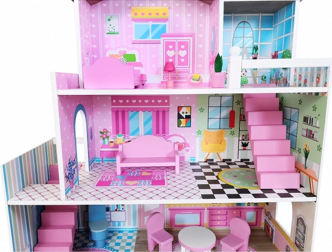 Wooden Dollhouse Pink by FreeON