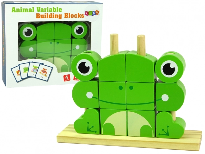 Creative 3D Wooden Frog Puzzle Blocks