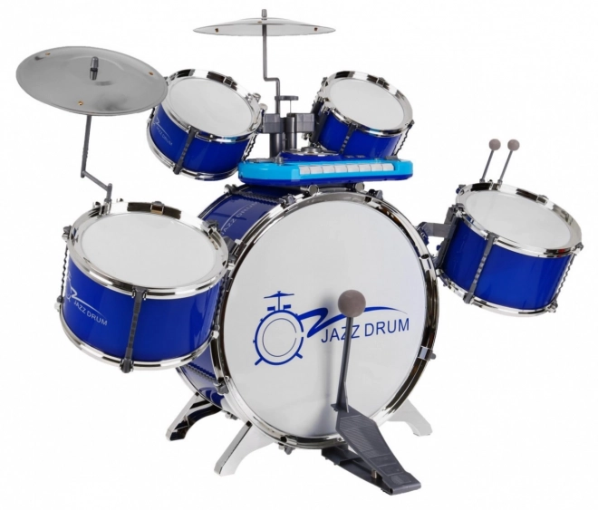 Musical Set Drum Kit with Keyboard and Microphone for Kids 3+ Blue