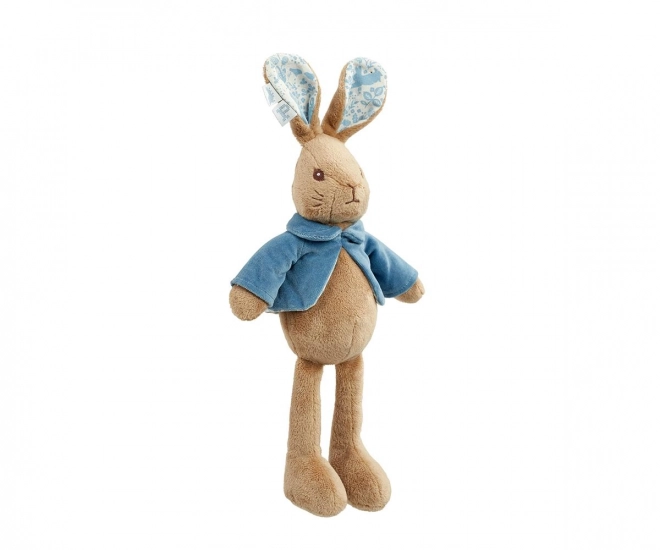 Rainbow plush Peter Rabbit in blue jacket with long ears