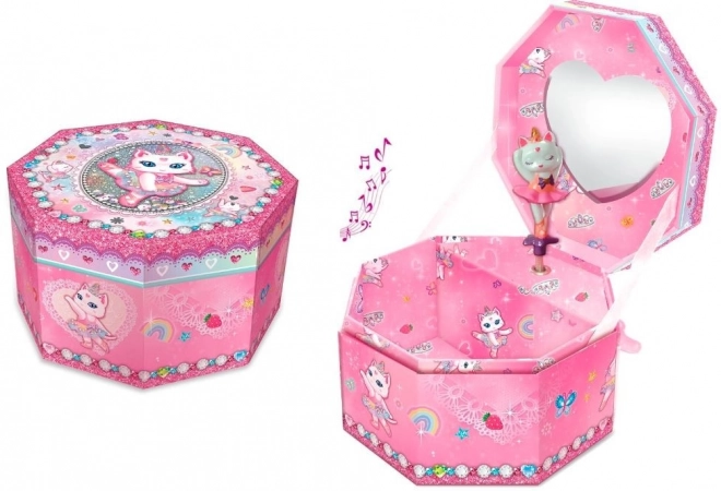 Musical Jewelry Box with Cat Ballerina