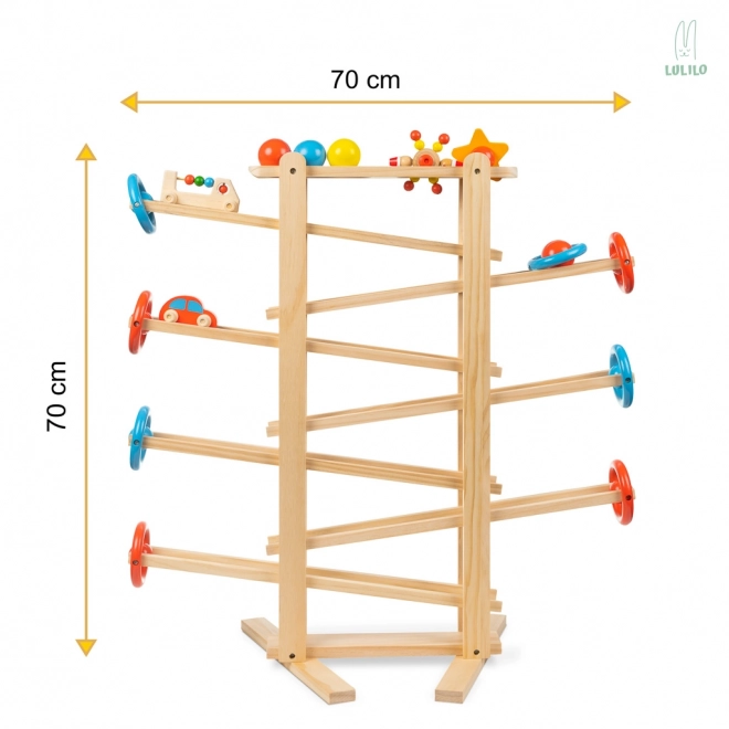 Wooden Marble Run Track for Kids - 70cm XXL