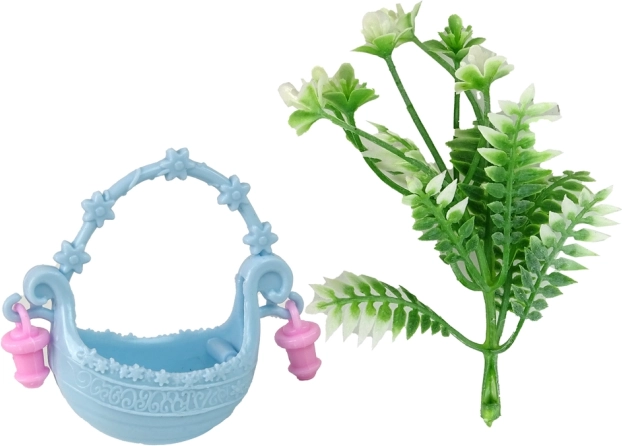Stylish handbag and spring decorations