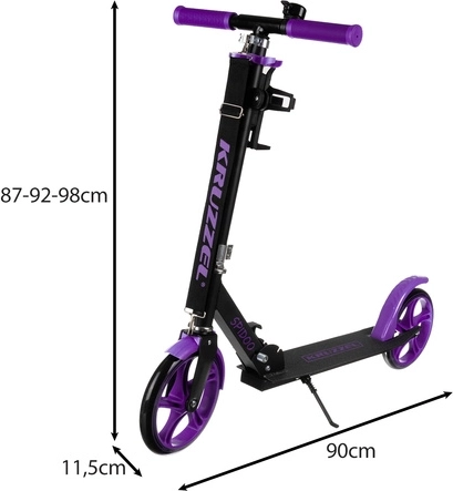 Folding city scooter for kids with large wheels (200 mm) – purple