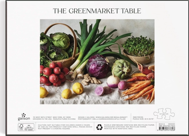 Greenmarket Table Puzzle by Galison 1500 Pieces