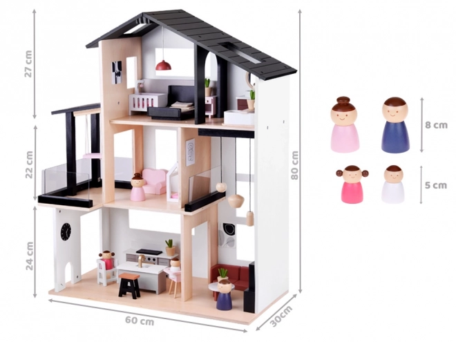 Modern Wooden Dollhouse in Loft Style