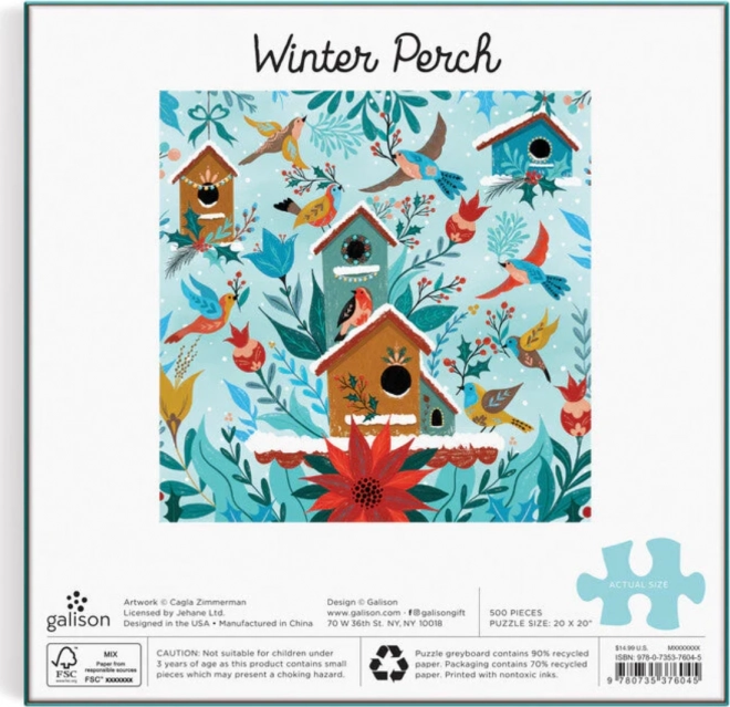 Galison Winter Perch Puzzle 500 Pieces