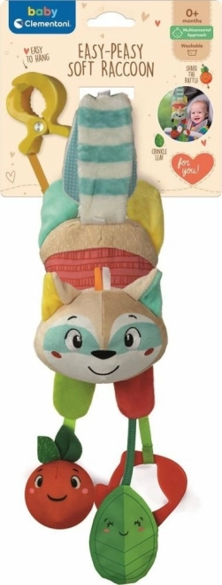 Clementoni Baby Plush Raccoon with Clip