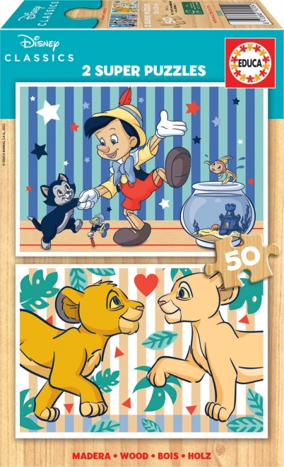 Disney Classic Wooden Puzzle Duo by Educa