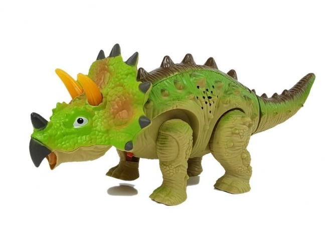 Electronic Walking Triceratops Dinosaur Toy Green