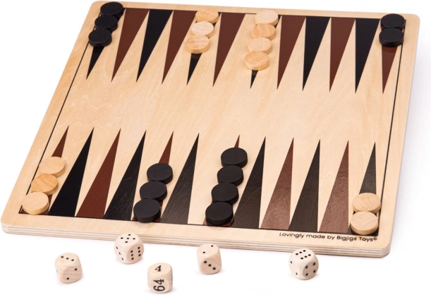 Wooden Backgammon BIGJIGS TOYS