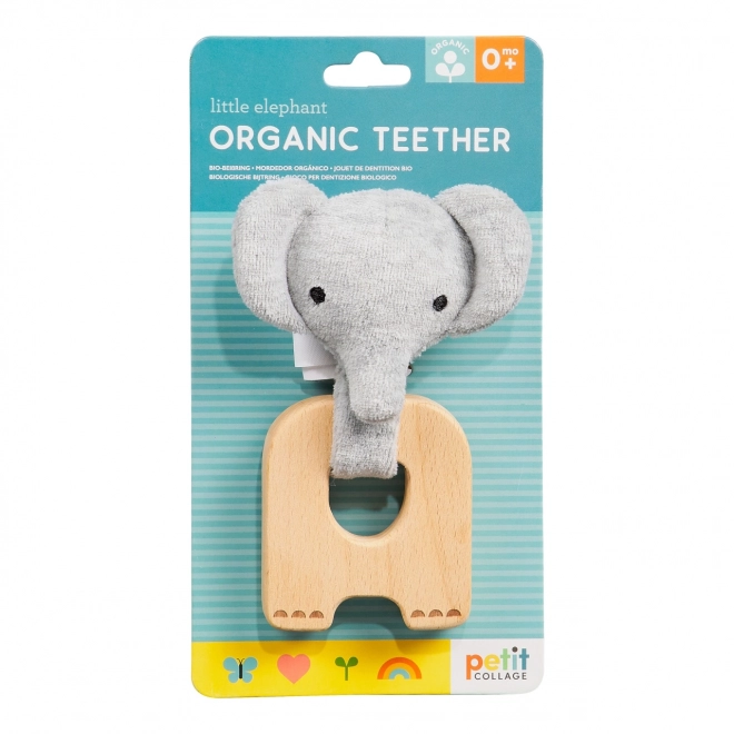 Petit Collage Elephant Teether