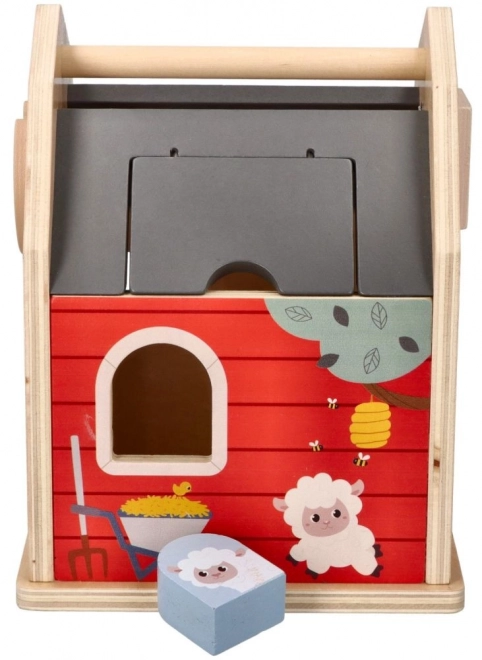 Wooden Farm Shape Sorter with Blocks