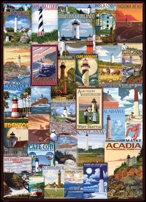 Eurographics Puzzle Vintage Lighthouse Posters 1000 Pieces