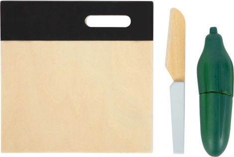 Cutting board with chalkboard side