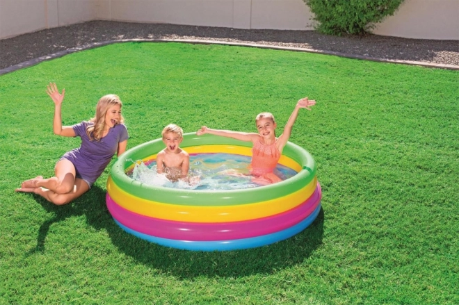 Inflatable Kiddie Pool Rainbow Colors