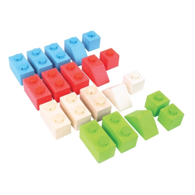 Bigjigs Baby Wooden Connect Blocks Primary Set