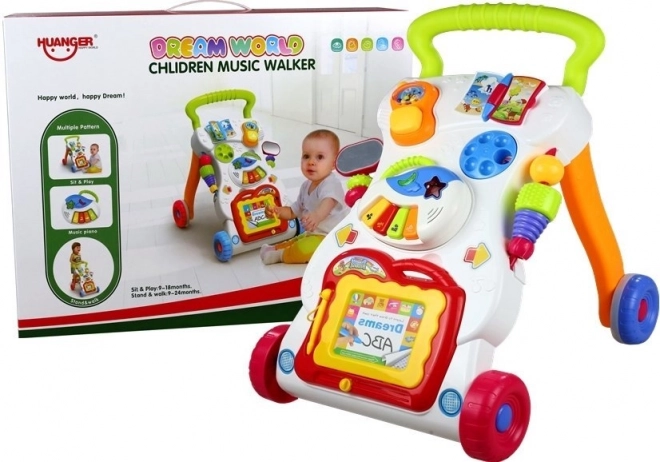 Multifunctional Baby Walker with Phone and Piano