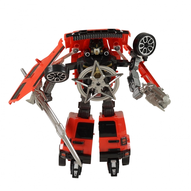 Transforming Red Robot Car