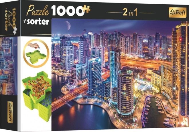 Trefl Puzzle Night Dubai with Organizer 2-in-1 1000 Pieces