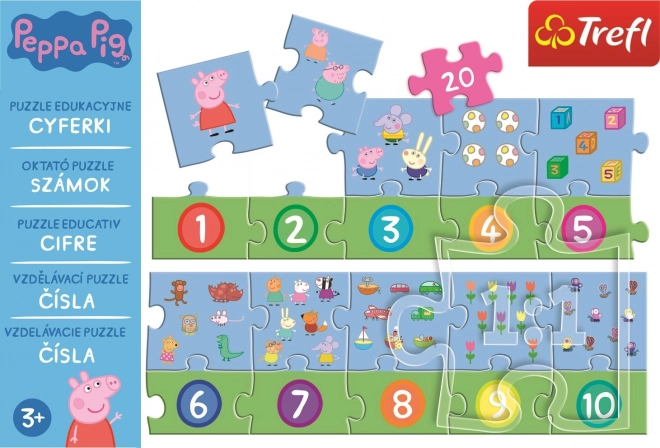 Educational Numbers Puzzle Peppa Pig 20 Pieces