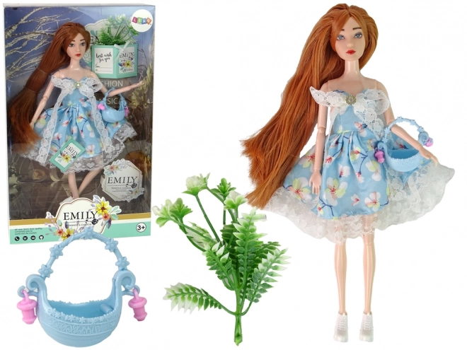 Springtime Emily Doll with Red Hair and Flowers