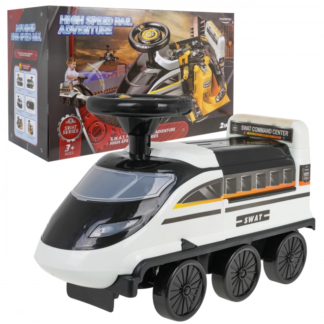 Interactive Ride-On Toy Police Train with Sound and Lights